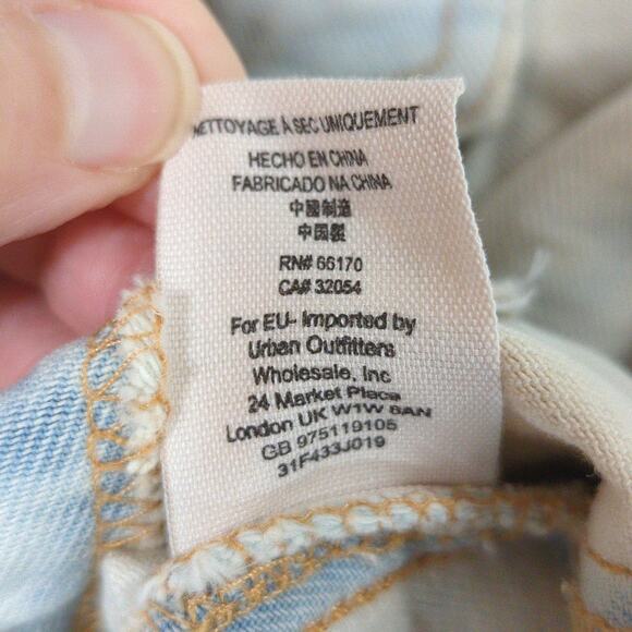 Free People Denim Jacket Womens 10 Blue Acid Wash Distressed Trucker Cropped - Picture 7 of 12